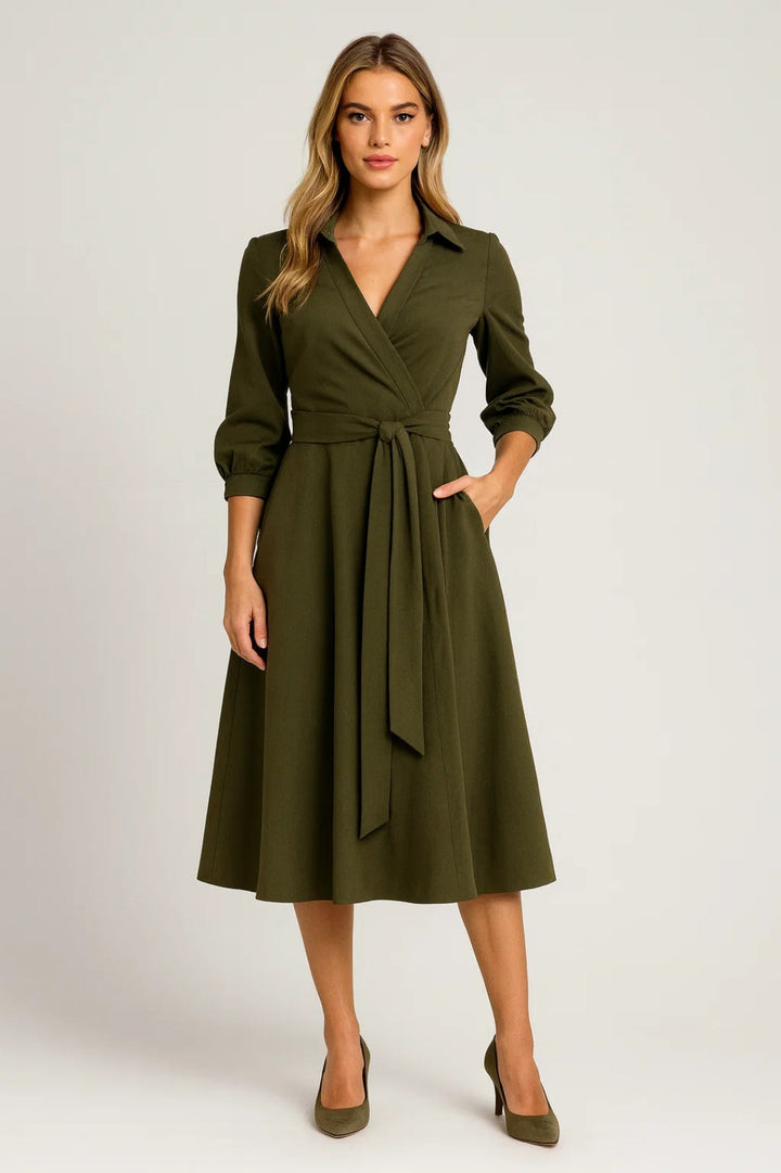 Valentina™ | Women's Wrap Style Midi Dress