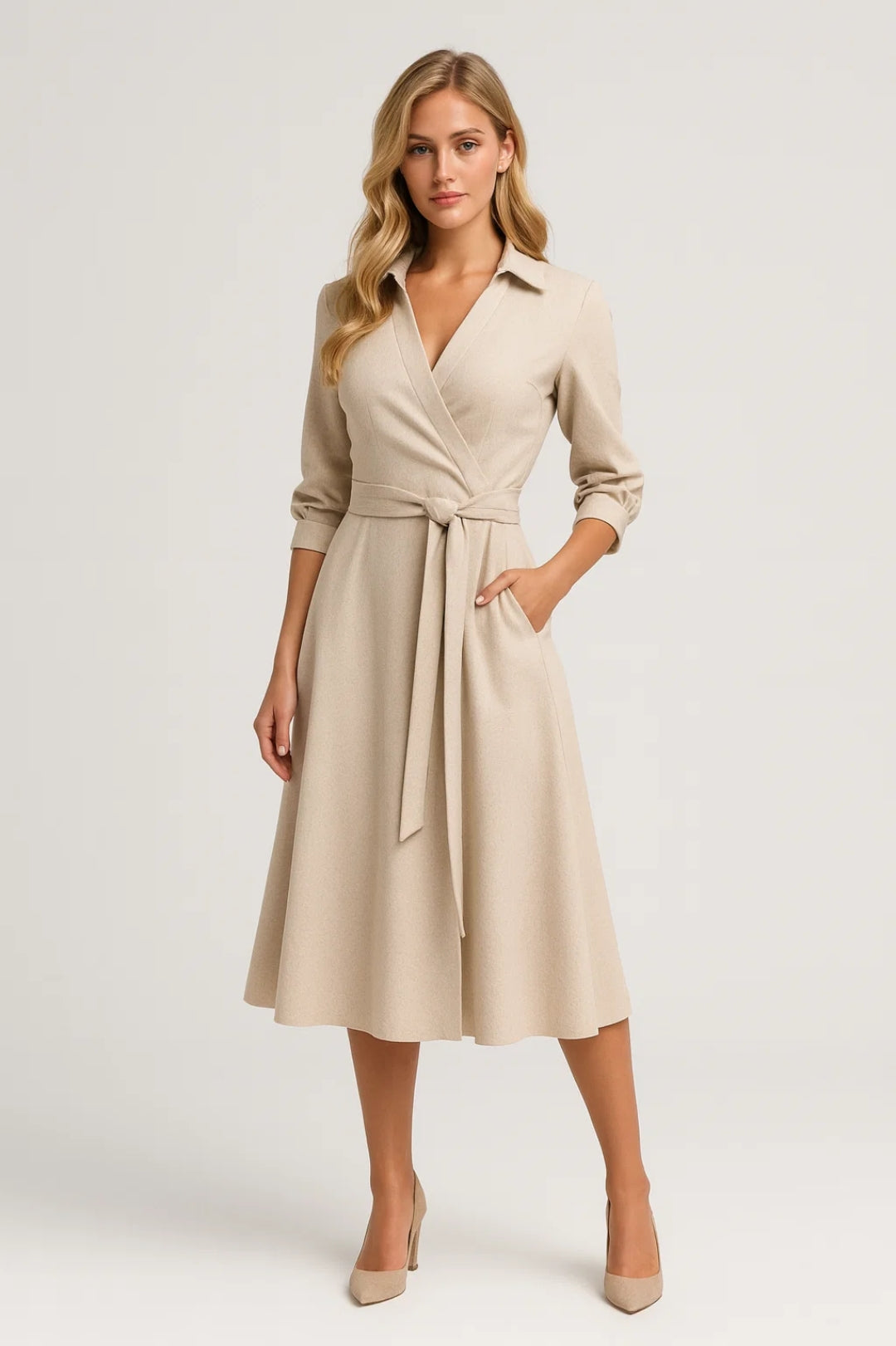 Valentina™ | Women's Wrap Style Midi Dress