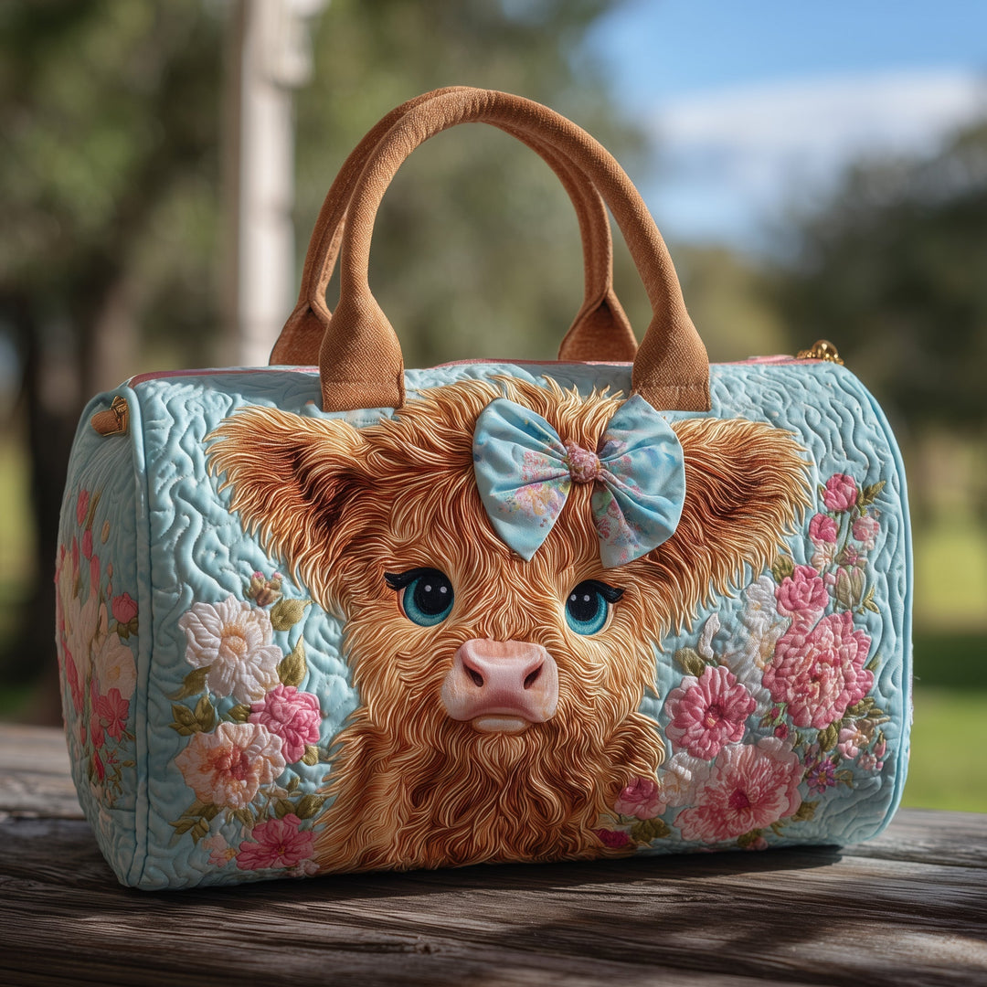 Zuzana™ | Highland Cow Quilted Weekend Bag