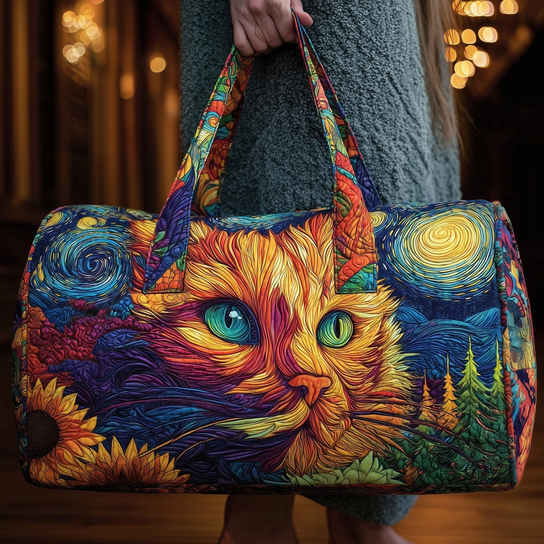 Fleurette™ | Starry Cat Dreams Quilted Weekend Bag