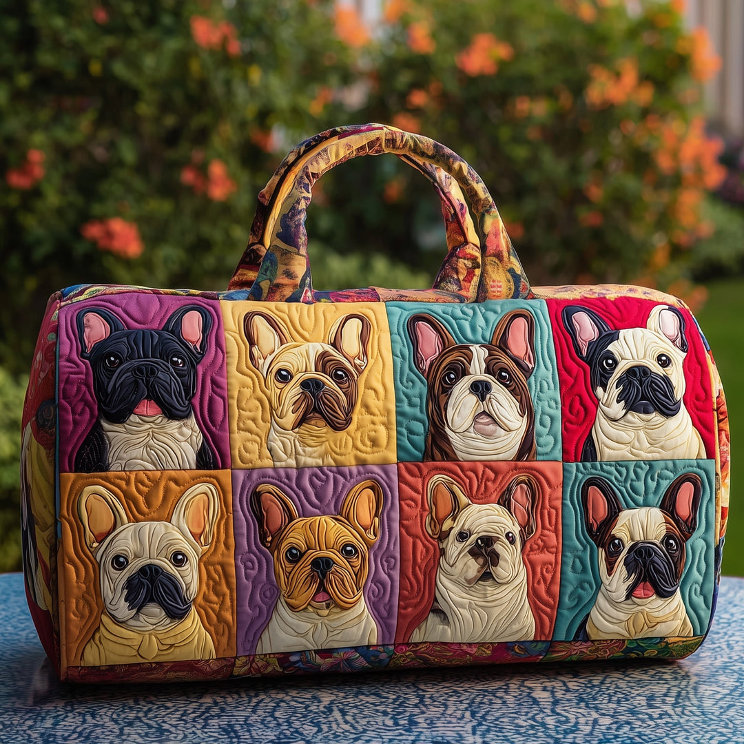 Melisent™ | French Bulldog Quilted Weekend Bag