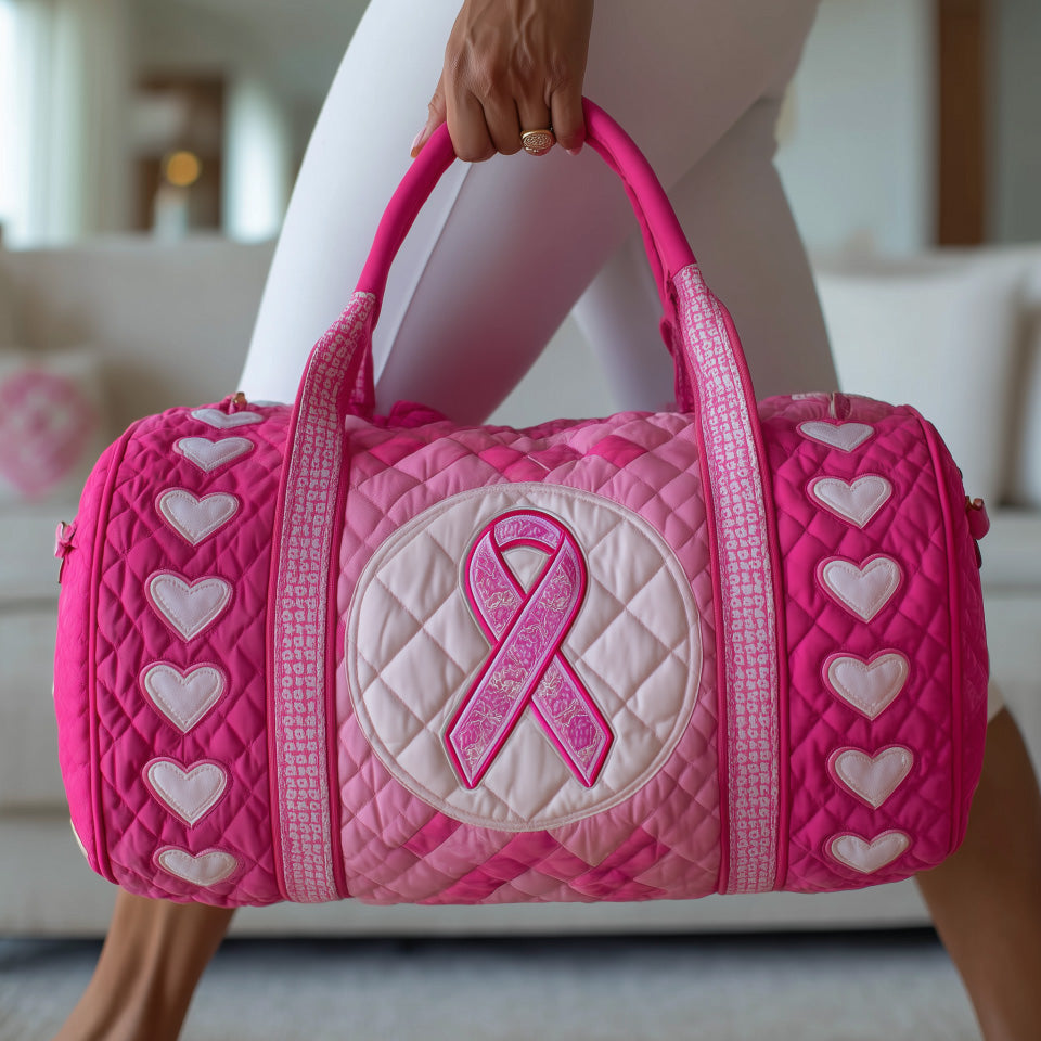 Nelleke™ | Breast Cancer Ribbon Quilted Weekend Bag