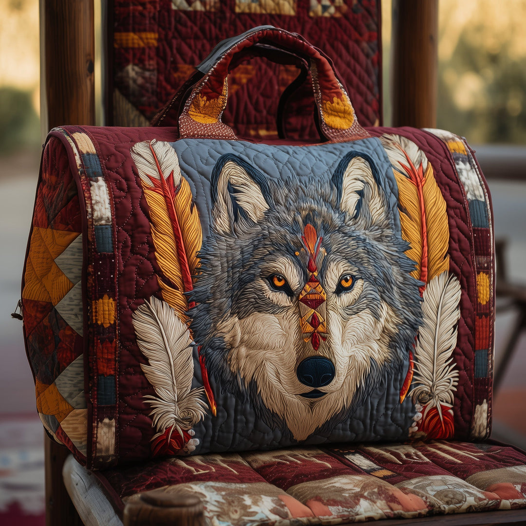 Angharad™ | Native Wolf Quilted Weekend Bag