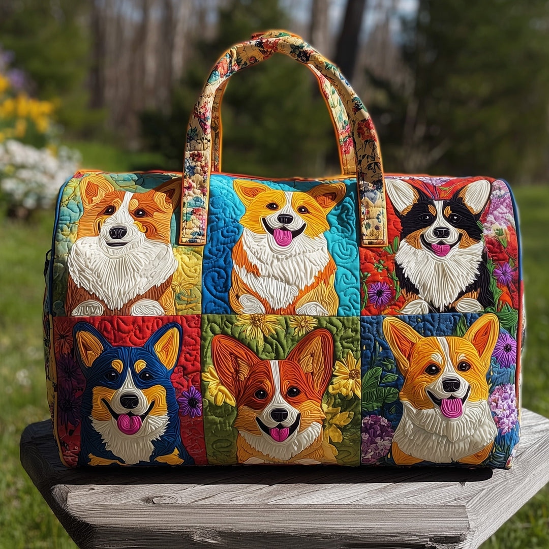 Idony™ | Adorable Corgi Quilted Weekend Bag