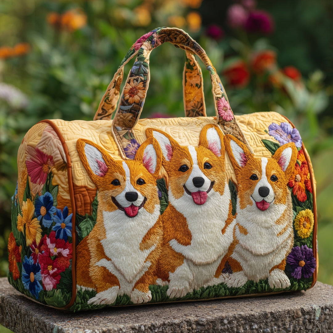 Hebe™ | Adorable Corgi Quilted Weekend Bag