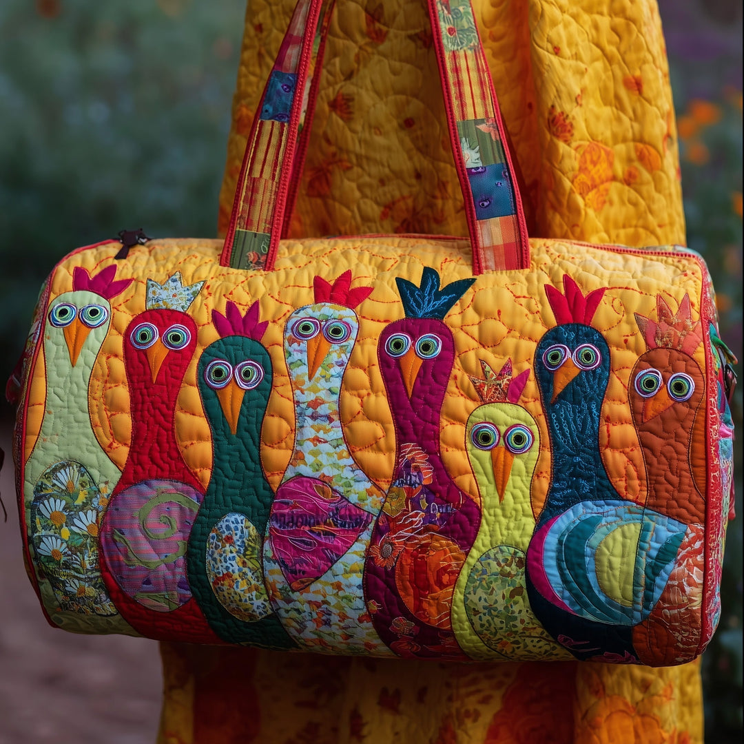 Dorinde™ | Chicken Whimsy Quilted Weekend Bag