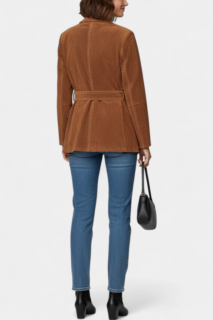 Kemina Classic Reversible Suede Leather Belt Jacket
