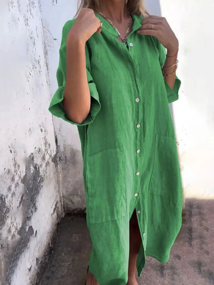 Tryphena™ | Effortless Shirt Dress