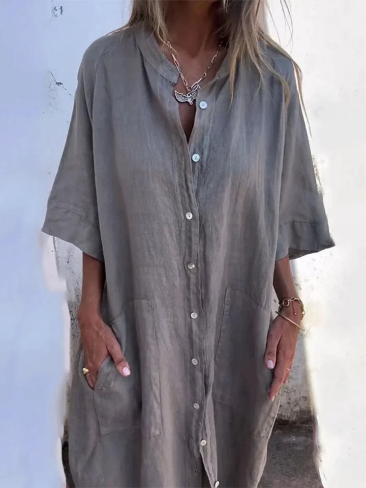 Tryphena™ | Effortless Shirt Dress