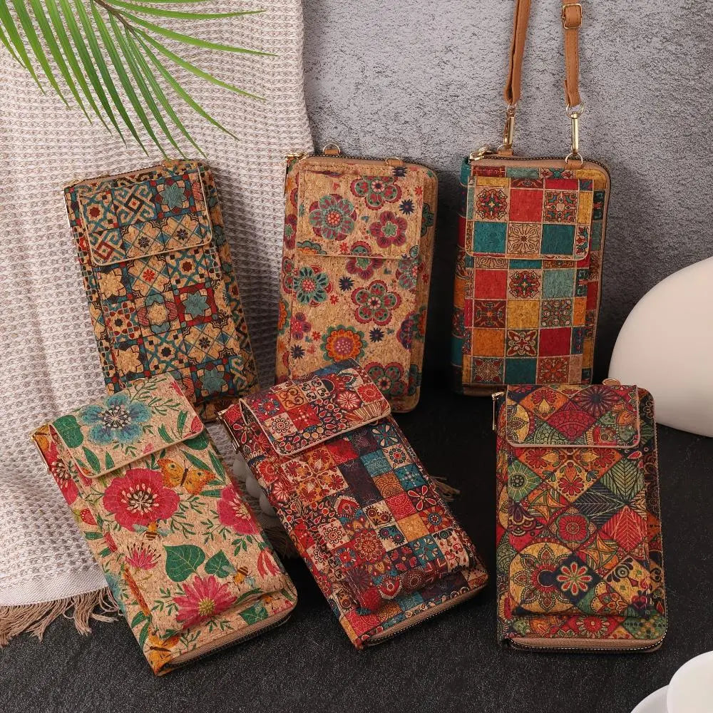 Bohemian Floral Crossbody Wallet in Lila