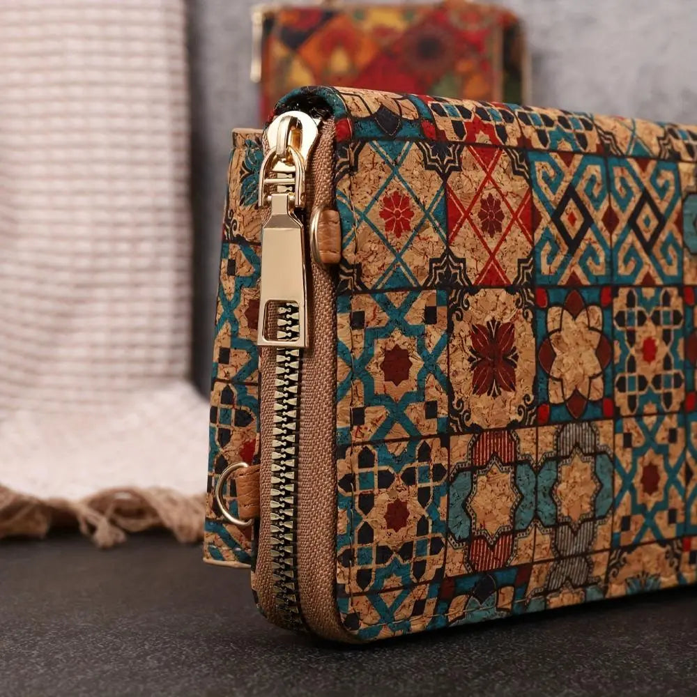 Bohemian Floral Crossbody Wallet in Lila