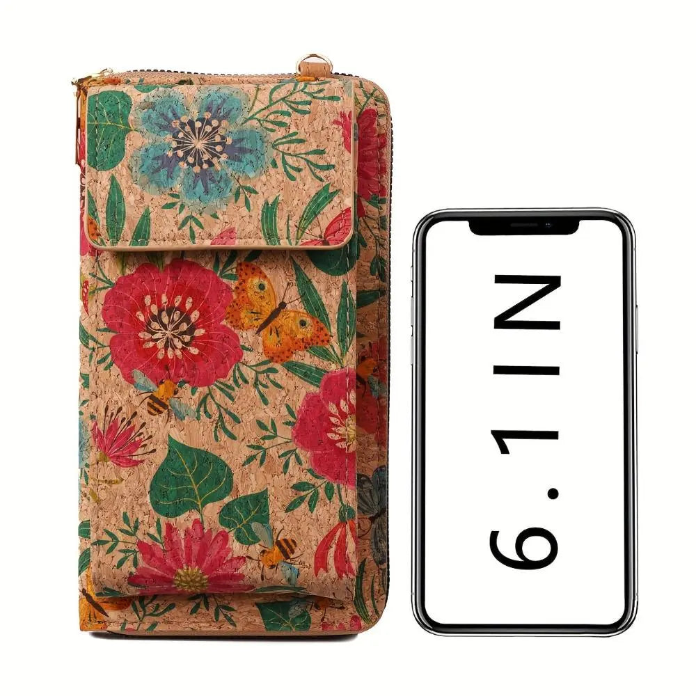 Bohemian Floral Crossbody Wallet in Lila