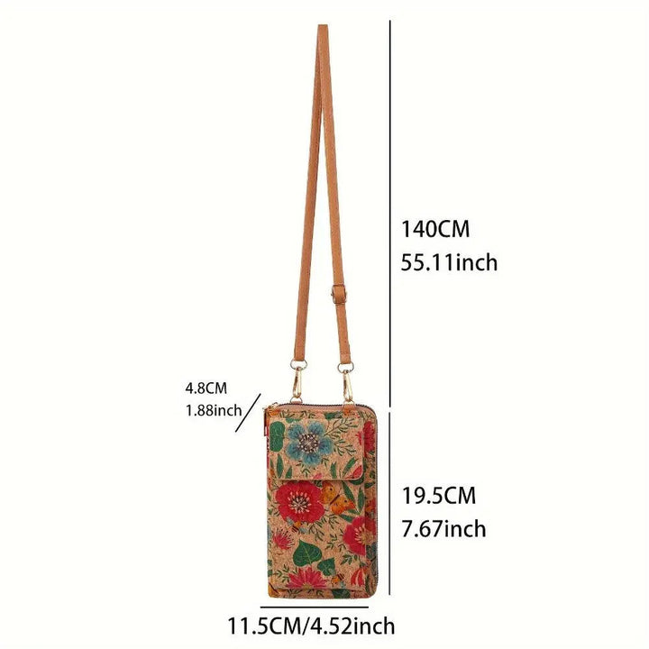 Bohemian Floral Crossbody Wallet in Lila