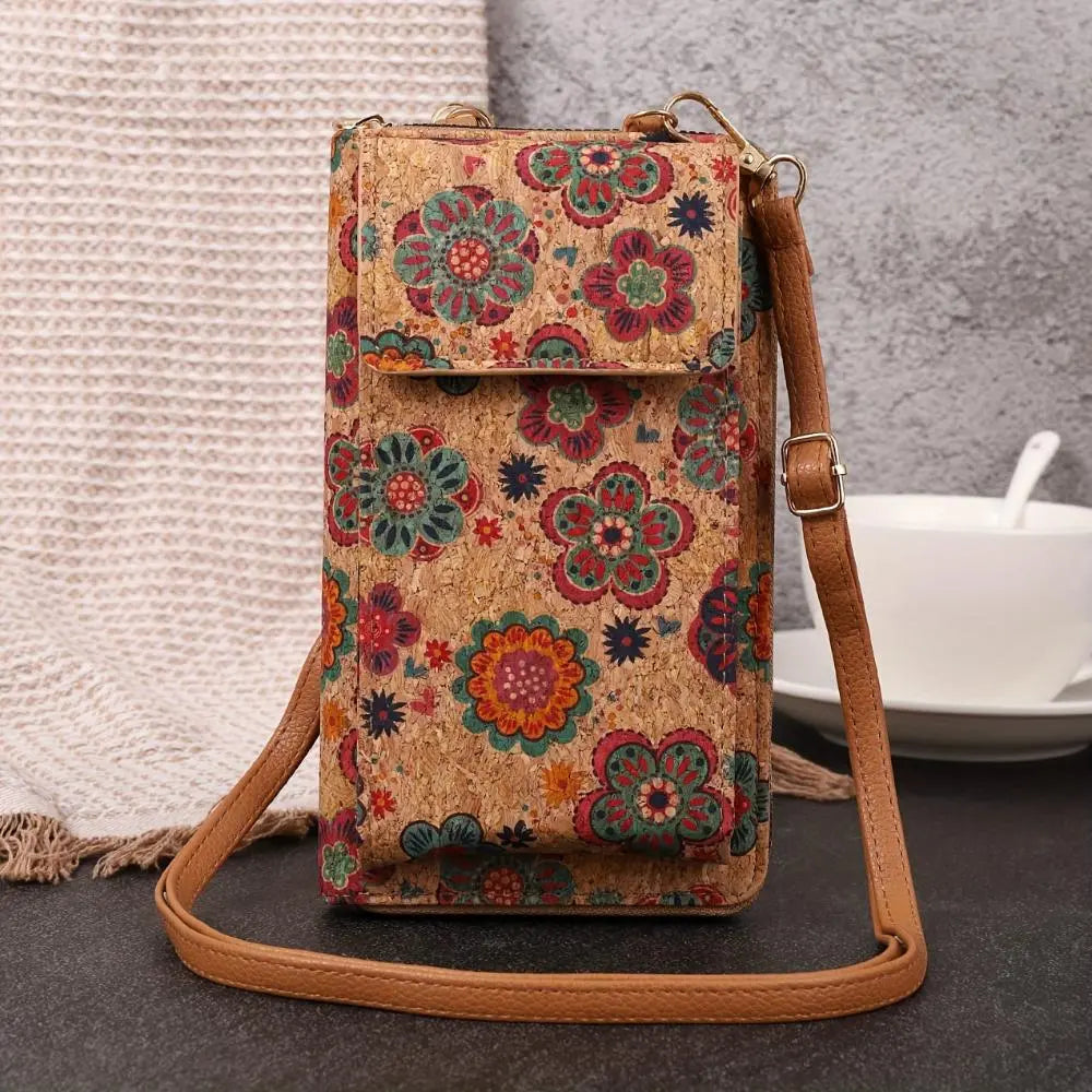 Bohemian Floral Crossbody Wallet in Lila