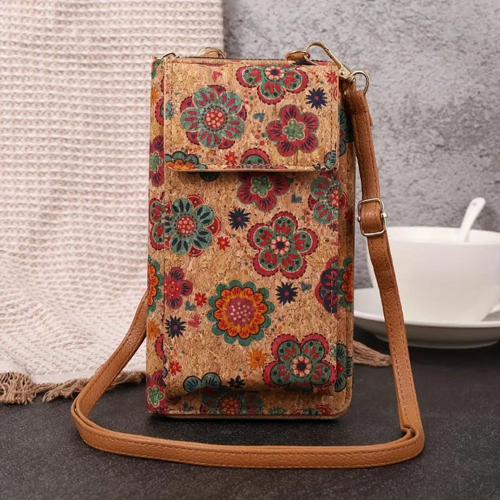 Bohemian Floral Crossbody Wallet in Lila