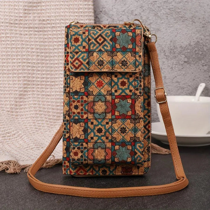 Bohemian Floral Crossbody Wallet in Lila