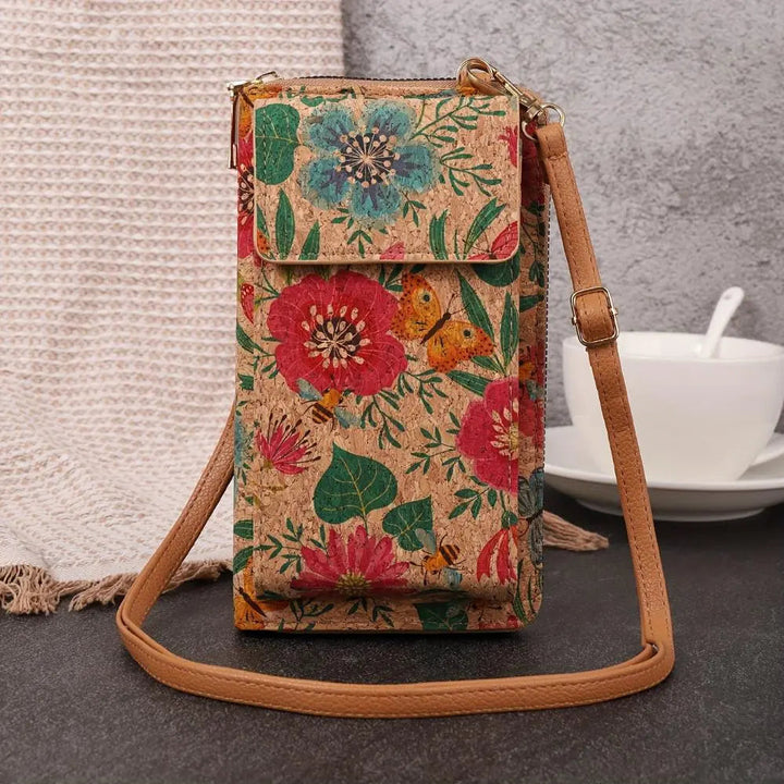 Bohemian Floral Crossbody Wallet in Lila