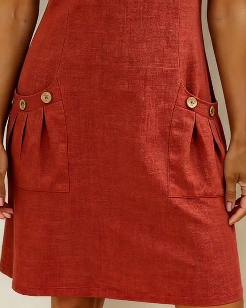 Noelia™ | Elegant Front Zipper Pocket Dress