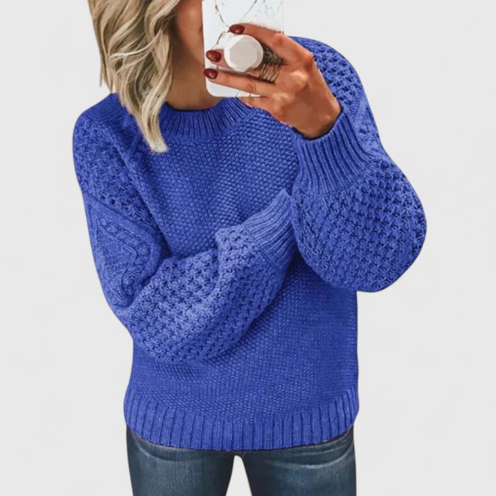 Christa | Textured Chunky Crew Sweater