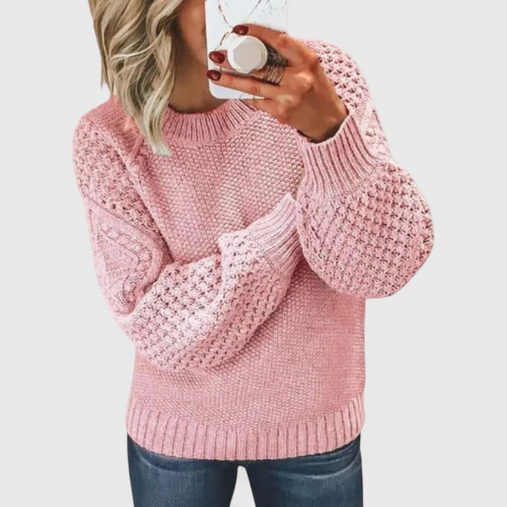 Christa | Textured Chunky Crew Sweater
