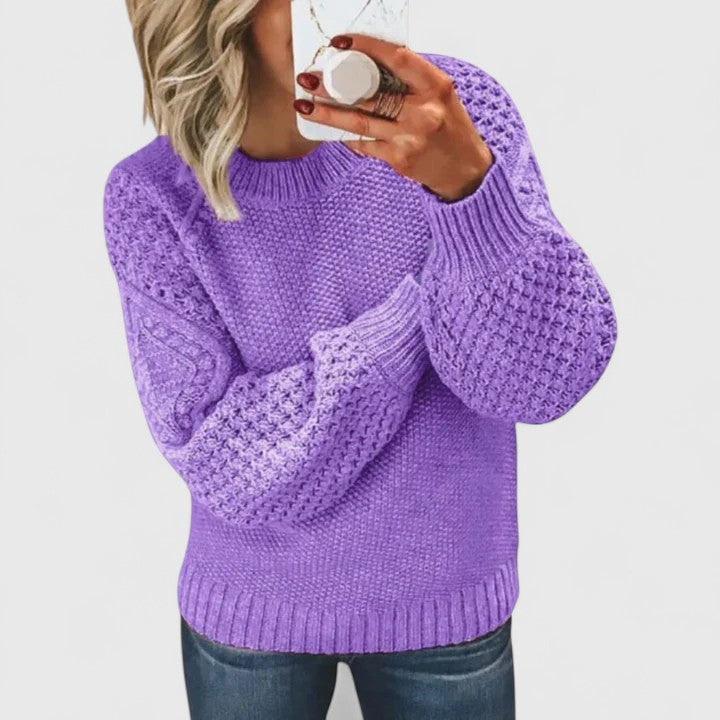 Christa | Textured Chunky Crew Sweater