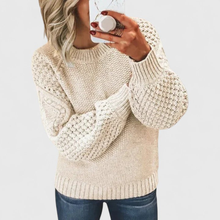 Christa | Textured Chunky Crew Sweater