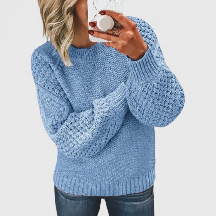 Christa | Textured Chunky Crew Sweater