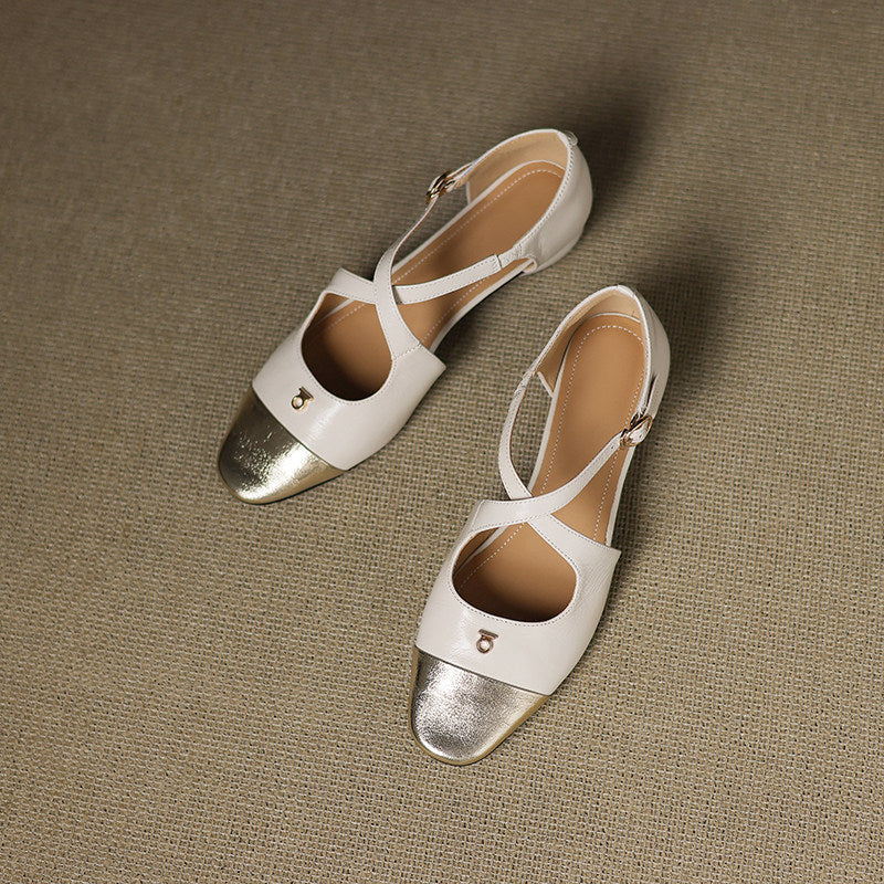 Elene Genuine Leather Mary-Jane Flats