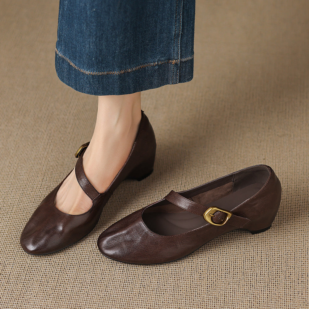 Mabel | Round-Toe Mary Jane Flats