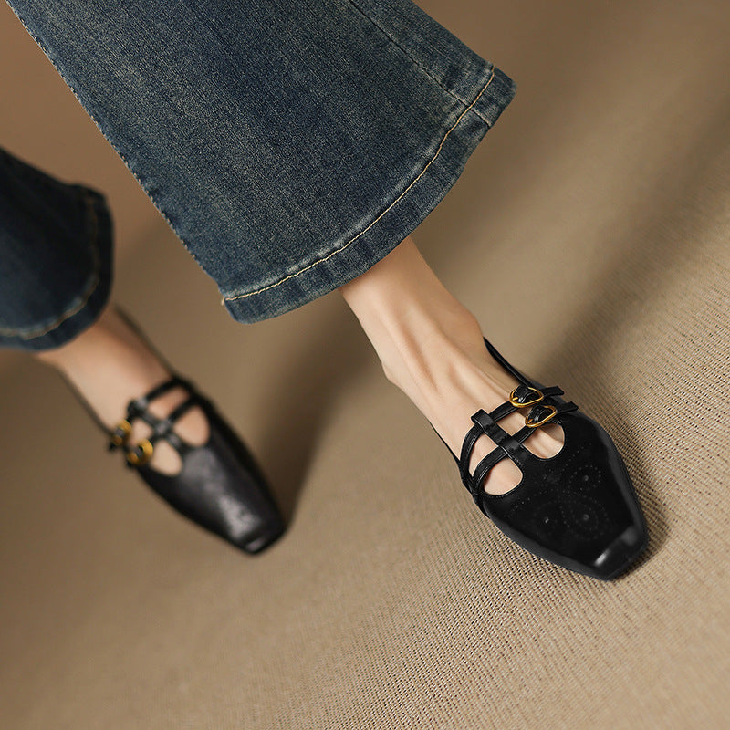Prudence | Brogued Double-Strap Mary Jane Flats