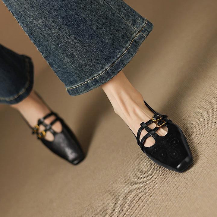 Prudence | Brogued Double-Strap Mary Jane Flats