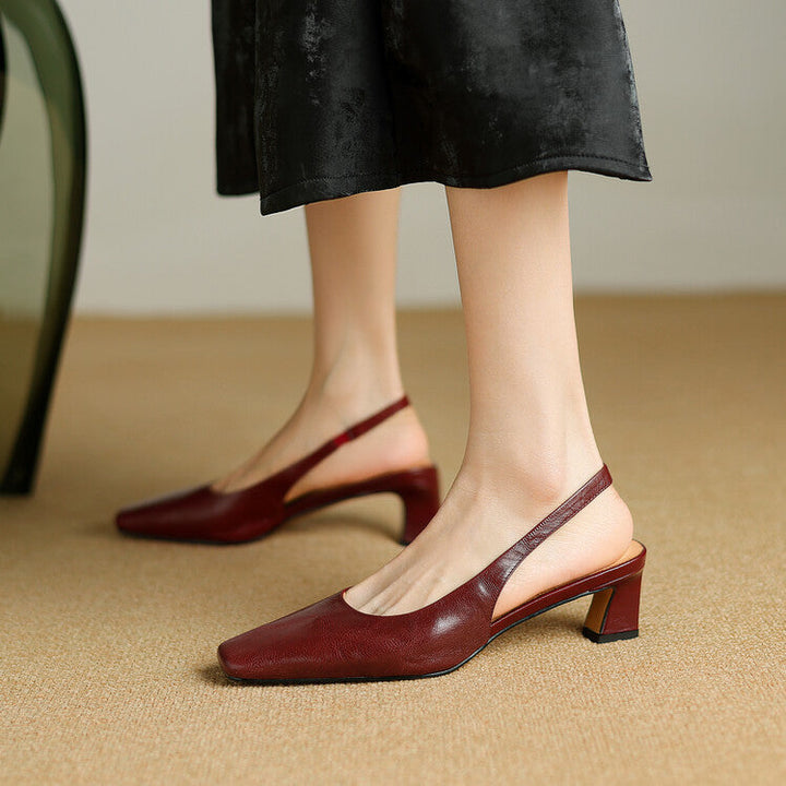 Marion | Square-Toe Slingback Heels