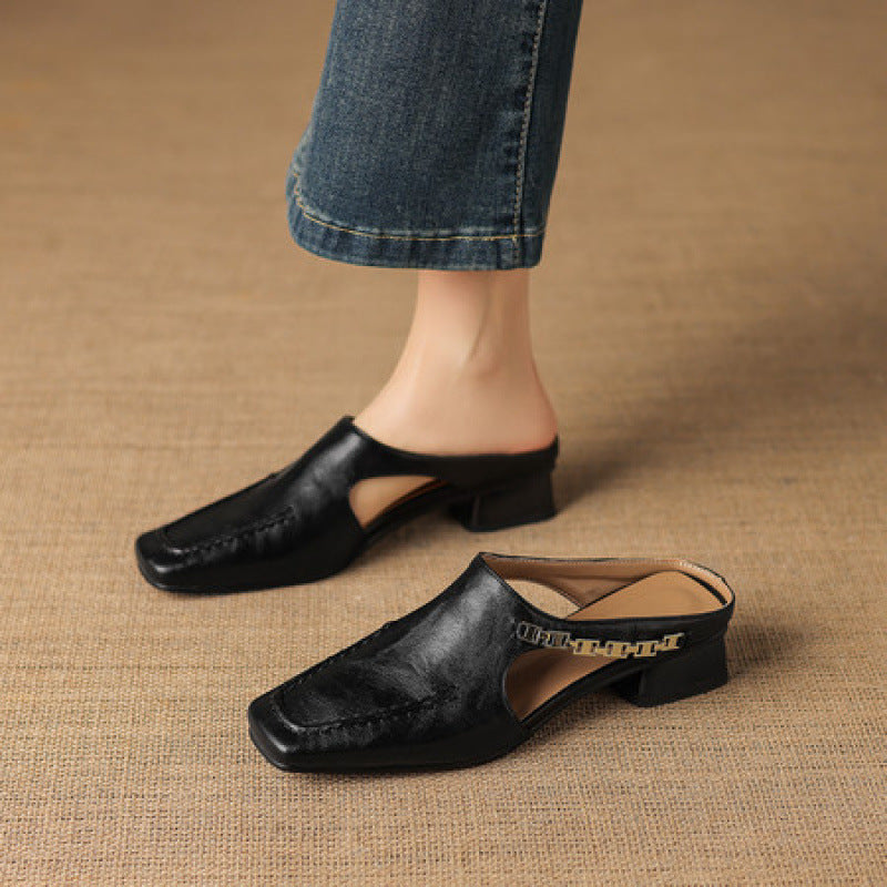 Theodora | Square-Toe Slingback Mules