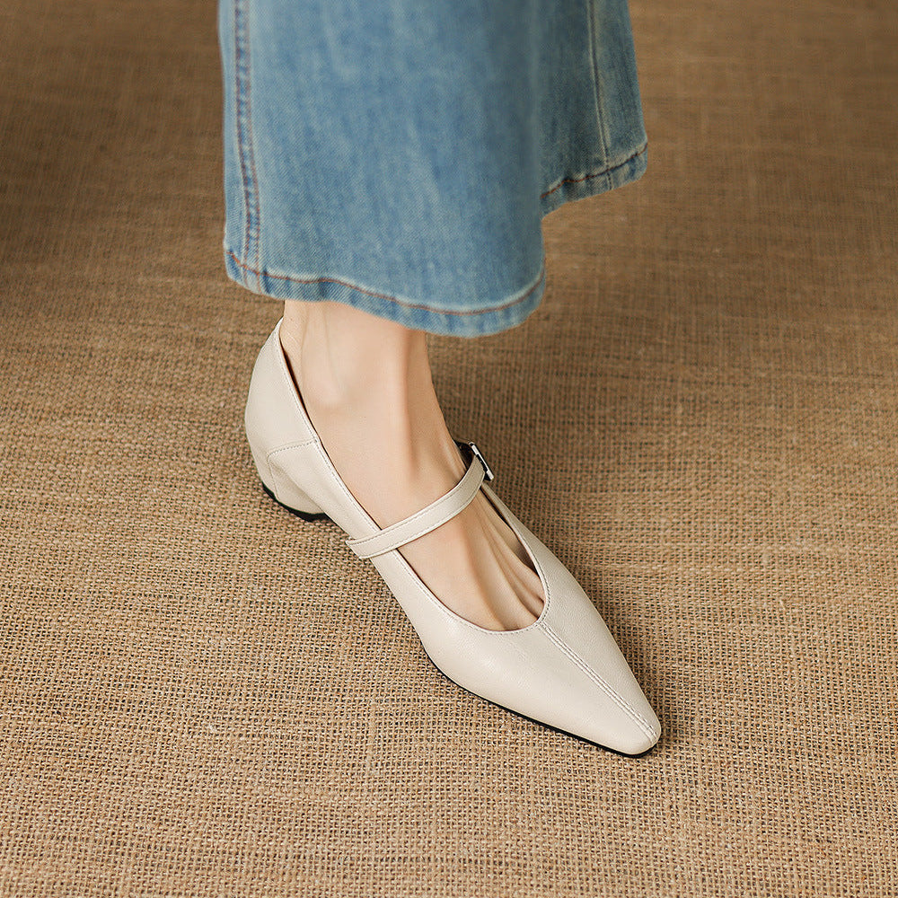 Edwina | Pointed-Toe Mary Jane Flats