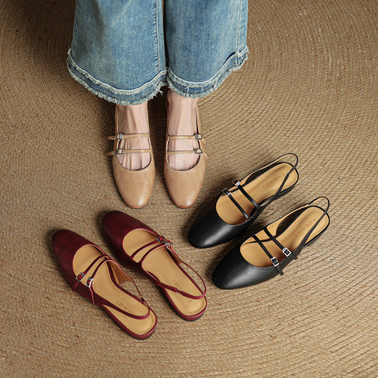 Elira Genuine Leather Flats