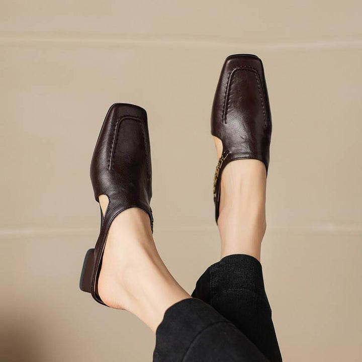 Theodora | Square-Toe Slingback Mules