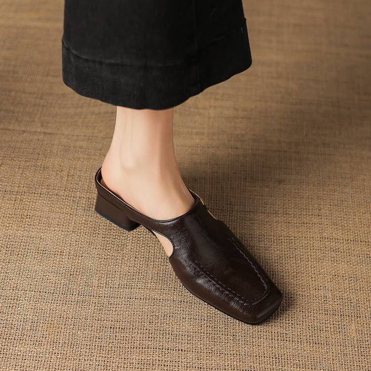 Theodora | Square-Toe Slingback Mules