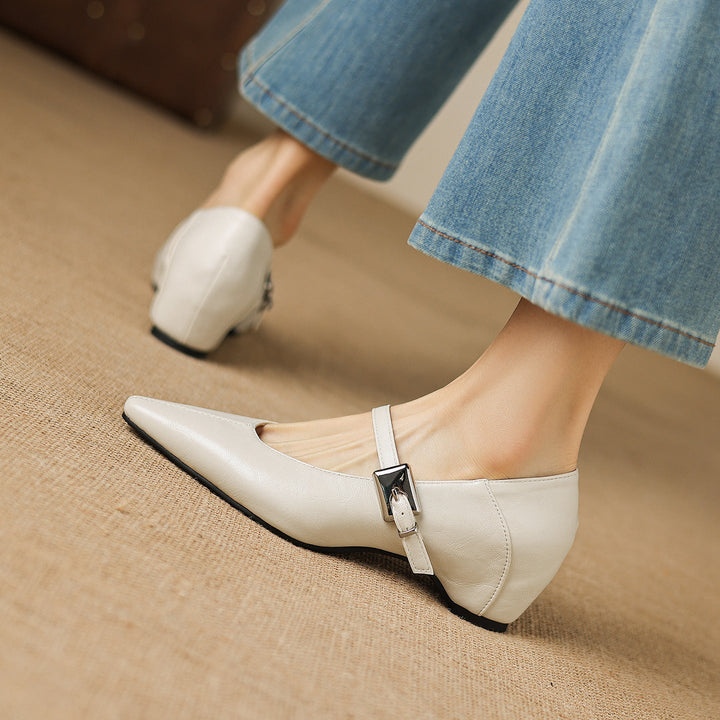 Edwina | Pointed-Toe Mary Jane Flats