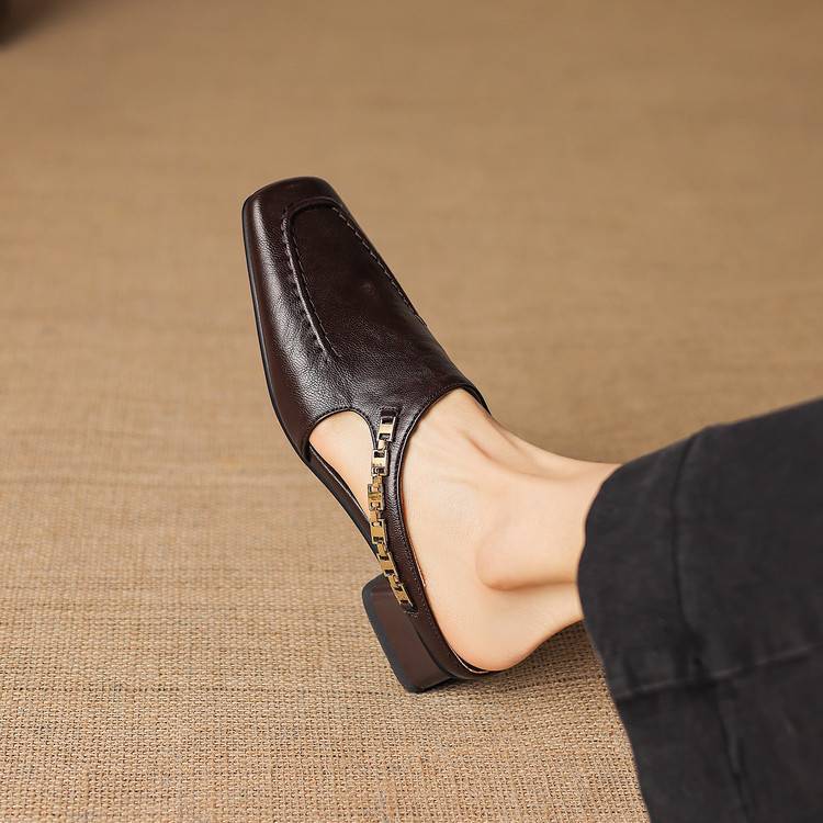 Theodora | Square-Toe Slingback Mules