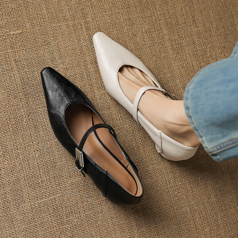 Edwina | Pointed-Toe Mary Jane Flats