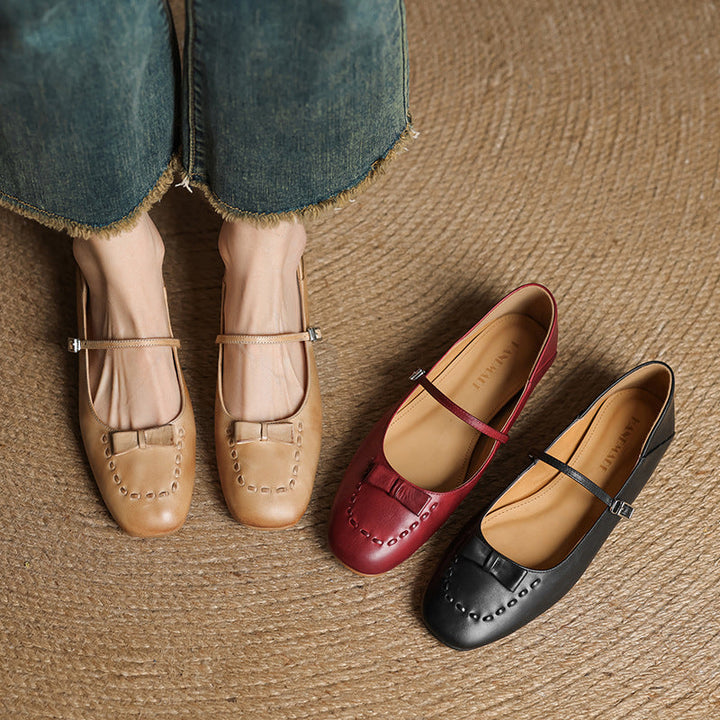 Leva Genuine Leather Flats
