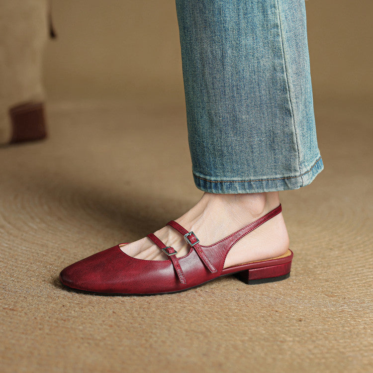 Elira Genuine Leather Flats