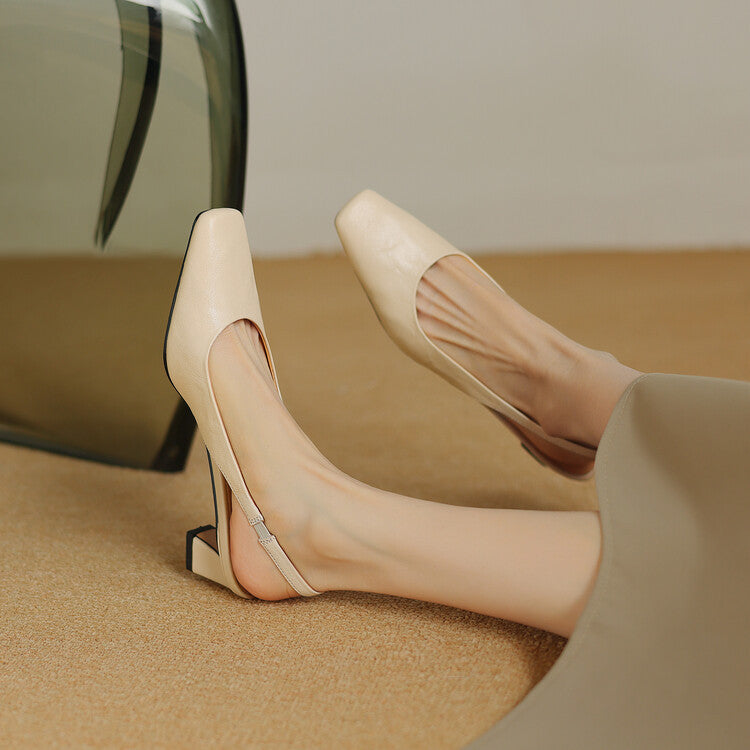 Marion | Square-Toe Slingback Heels