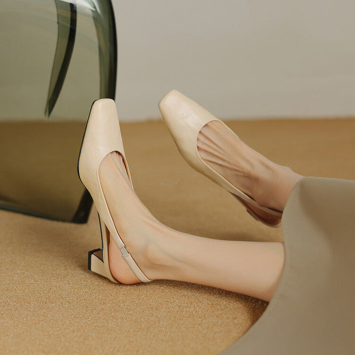 Marion | Square-Toe Slingback Heels