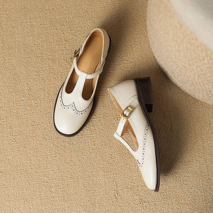 Kate | Brogue Mary Jane Low Heels
