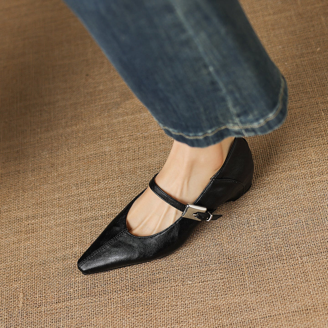 Edwina | Pointed-Toe Mary Jane Flats