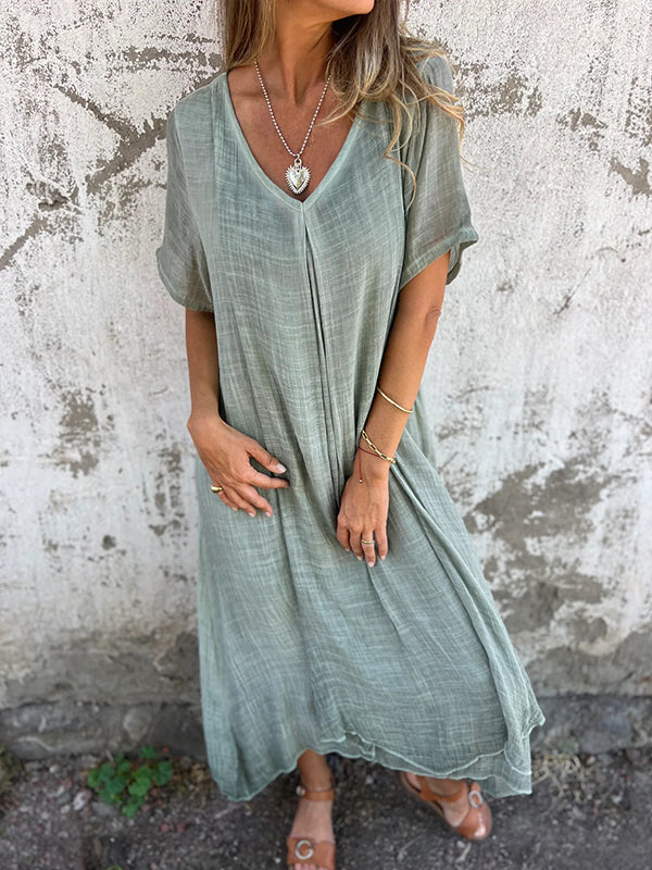 Violet™ - Loose-Fit V-Neck Dress