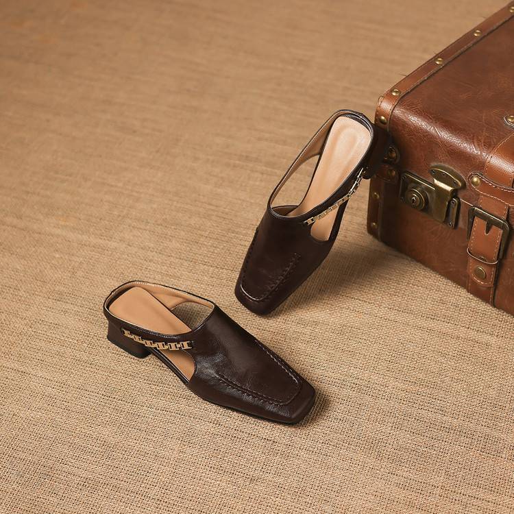 Theodora | Square-Toe Slingback Mules