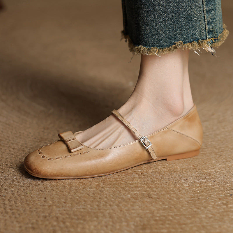 Leva Genuine Leather Flats