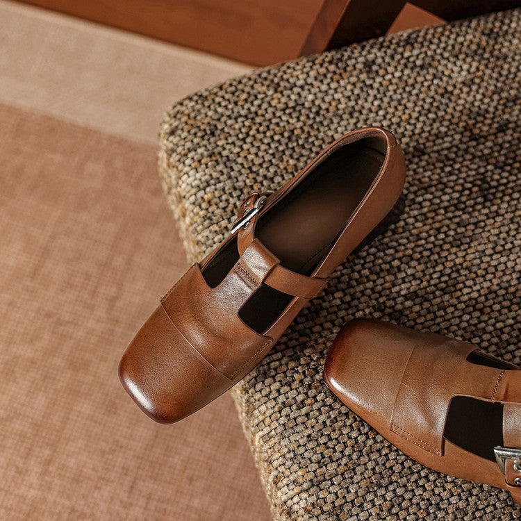 Cecily | T-Strap Block Heel Pumps
